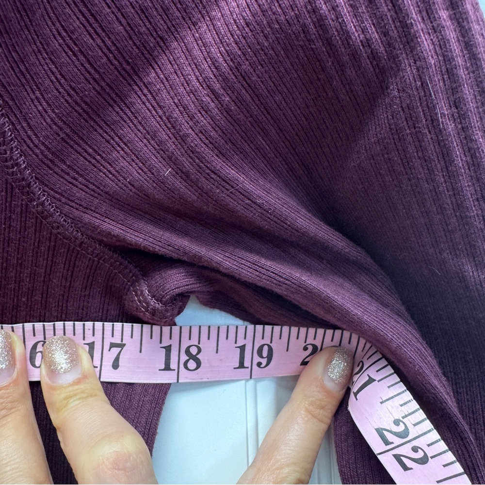 Sweaty Betty Long Sleeve Ribbed Midi Dress in Deep Plum - Picture 6 of 10